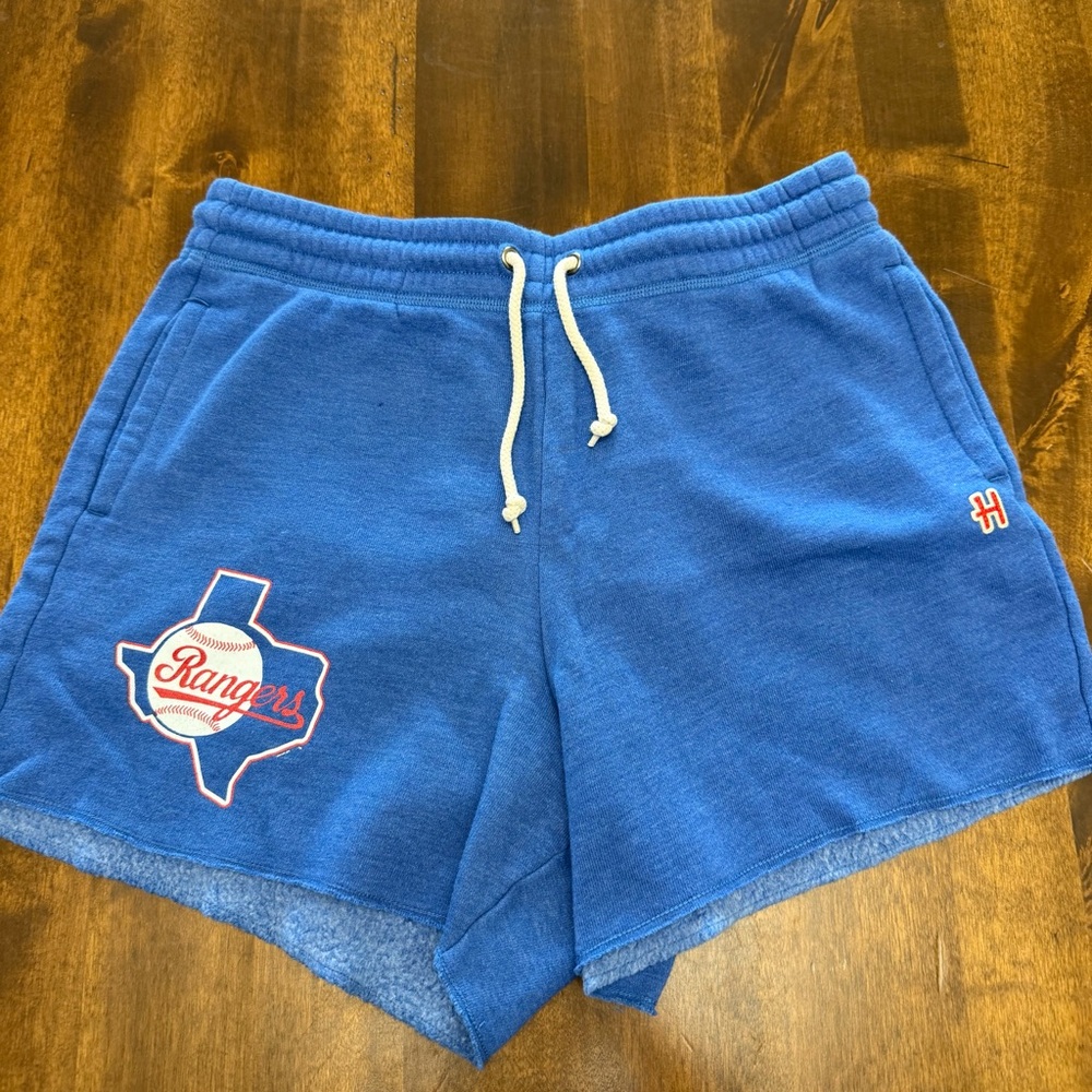 Texas Rangers Baseball Homage Blue Knit Womens Shorts Medium